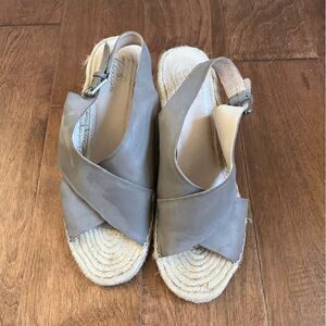 Caslon Sling Back Grey Espadrille Wedges Size 10